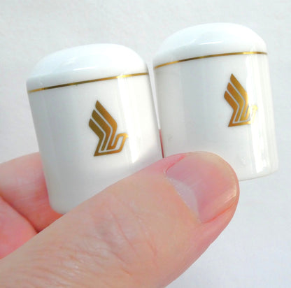 SINGAPORE AIRLINES Vintage Collectibles White Porcelain Salt and Pepper Shaker Set: Made by Narumi of Japan!