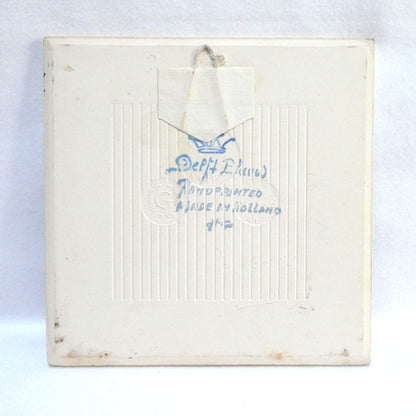 Vintage Delft Blue WALL TILE 4.25-inch Square: Entitled SEPTEMBER - HERFSTMAAND, Made in Holland