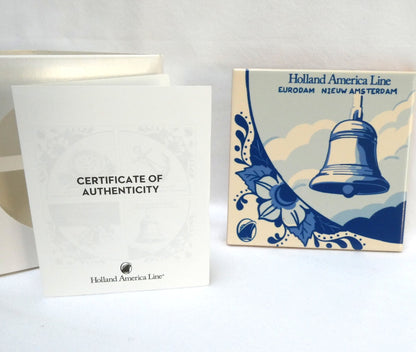 Holland America Line Collectible Delft Tile Coaster: Celebrating Sister Ships ms Eurodam and ms Nieuw Amsterdam BRAND NEW!