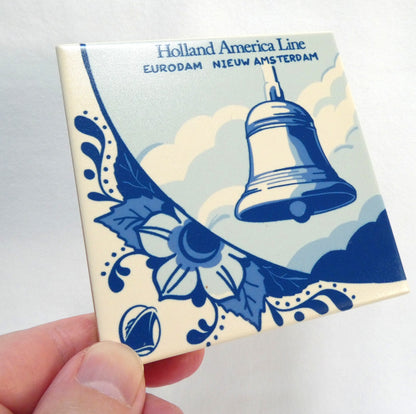 Holland America Line Collectible Delft Tile Coaster: Celebrating Sister Ships ms Eurodam and ms Nieuw Amsterdam BRAND NEW!