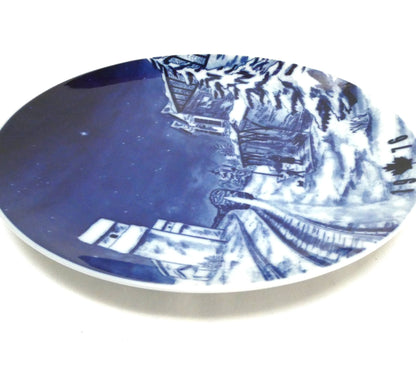 1976 Commemorative Plate Celebrating "Winter on the Prairies" and Featuring the Railway Station in Okotoks, Alberta, Made by Hutschenreuther of Germany