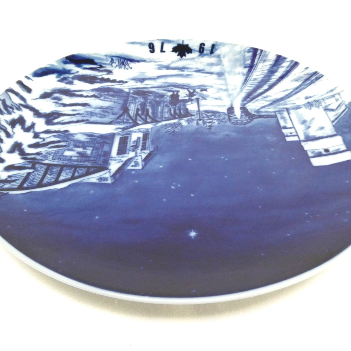 1976 Commemorative Plate Celebrating "Winter on the Prairies" and Featuring the Railway Station in Okotoks, Alberta, Made by Hutschenreuther of Germany