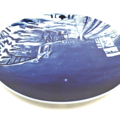 1976 Commemorative Plate Celebrating "Winter on the Prairies" and Featuring the Railway Station in Okotoks, Alberta, Made by Hutschenreuther of Germany