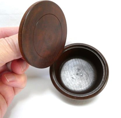 Mid-Century Japanese Carved Trinket Bowl, Tobacco Jar or Lidded-Vanity Box, Made from Katsura or Yamazakura Native Wood