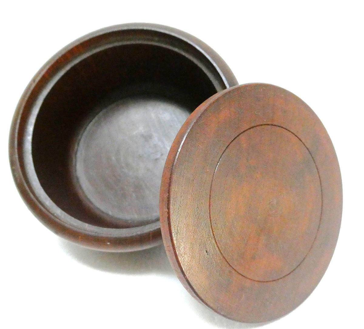 Mid-Century Japanese Carved Trinket Bowl, Tobacco Jar or Lidded-Vanity Box, Made from Katsura or Yamazakura Native Wood