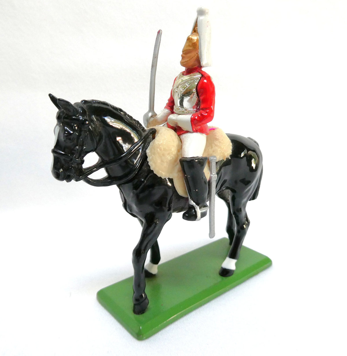 1980's Miniature Collectible, Hand-Painted Toy Soldier by Willian Britain Limited: Featuring the Household Cavalry Life Guard Officer and Horse