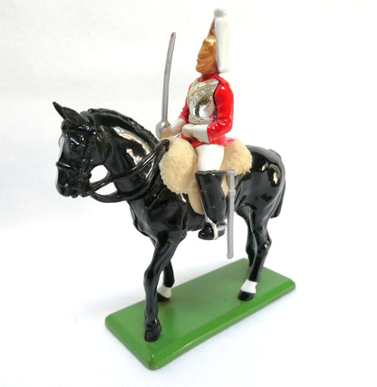 1980's Miniature Collectible, Hand-Painted Toy Soldier by Willian Britain Limited: Featuring the Household Cavalry Life Guard Officer and Horse