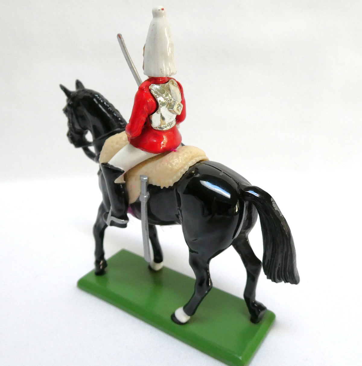 1980's Miniature Collectible, Hand-Painted Toy Soldier by Willian Britain Limited: Featuring the Household Cavalry Life Guard Officer and Horse