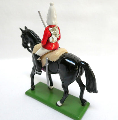 1980's Miniature Collectible, Hand-Painted Toy Soldier by Willian Britain Limited: Featuring the Household Cavalry Life Guard Officer and Horse