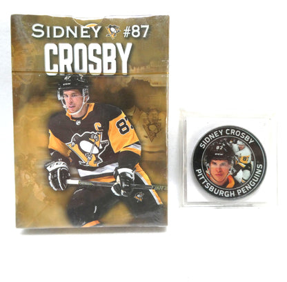 Sidney Crosby #87 Pittsburgh Penguins TRADING COIN by Highland Mint 4500 Series 1 Limited Edition, and BRAND NEW NHL Collectible Playing Card Deck (A Paul's 2-Pack Special!)