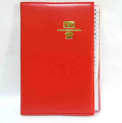 Vintage Miniature Pocket-Style Telephone/Address Book: Red Vinyl with Alphabetical Index from China
