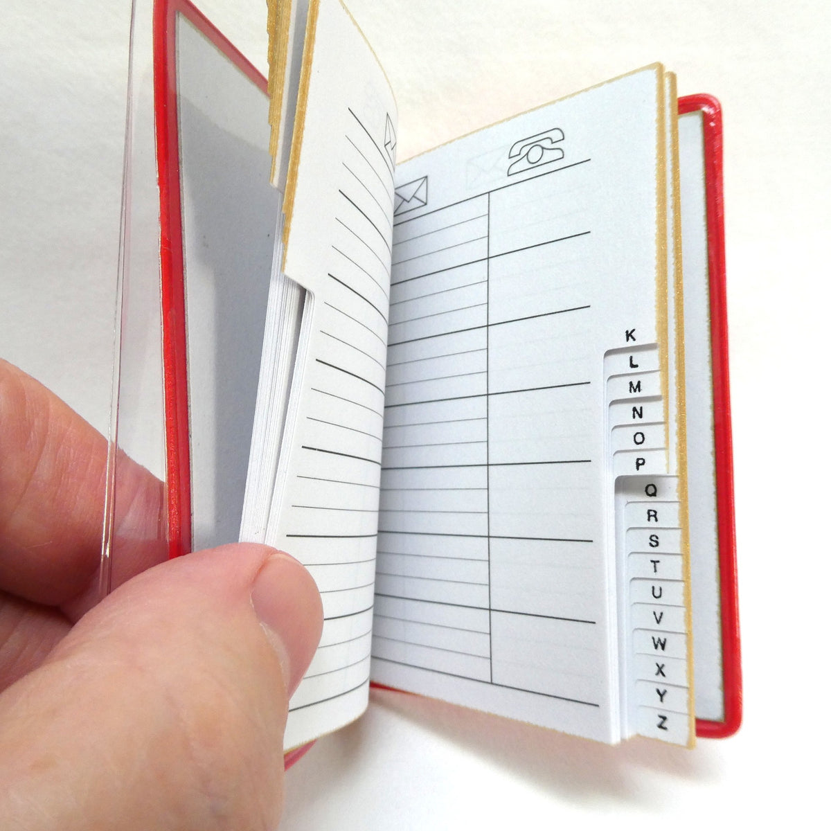 Vintage Miniature Pocket-Style Telephone/Address Book: Red Vinyl with Alphabetical Index from China