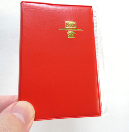Vintage Miniature Pocket-Style Telephone/Address Book: Red Vinyl with Alphabetical Index from China