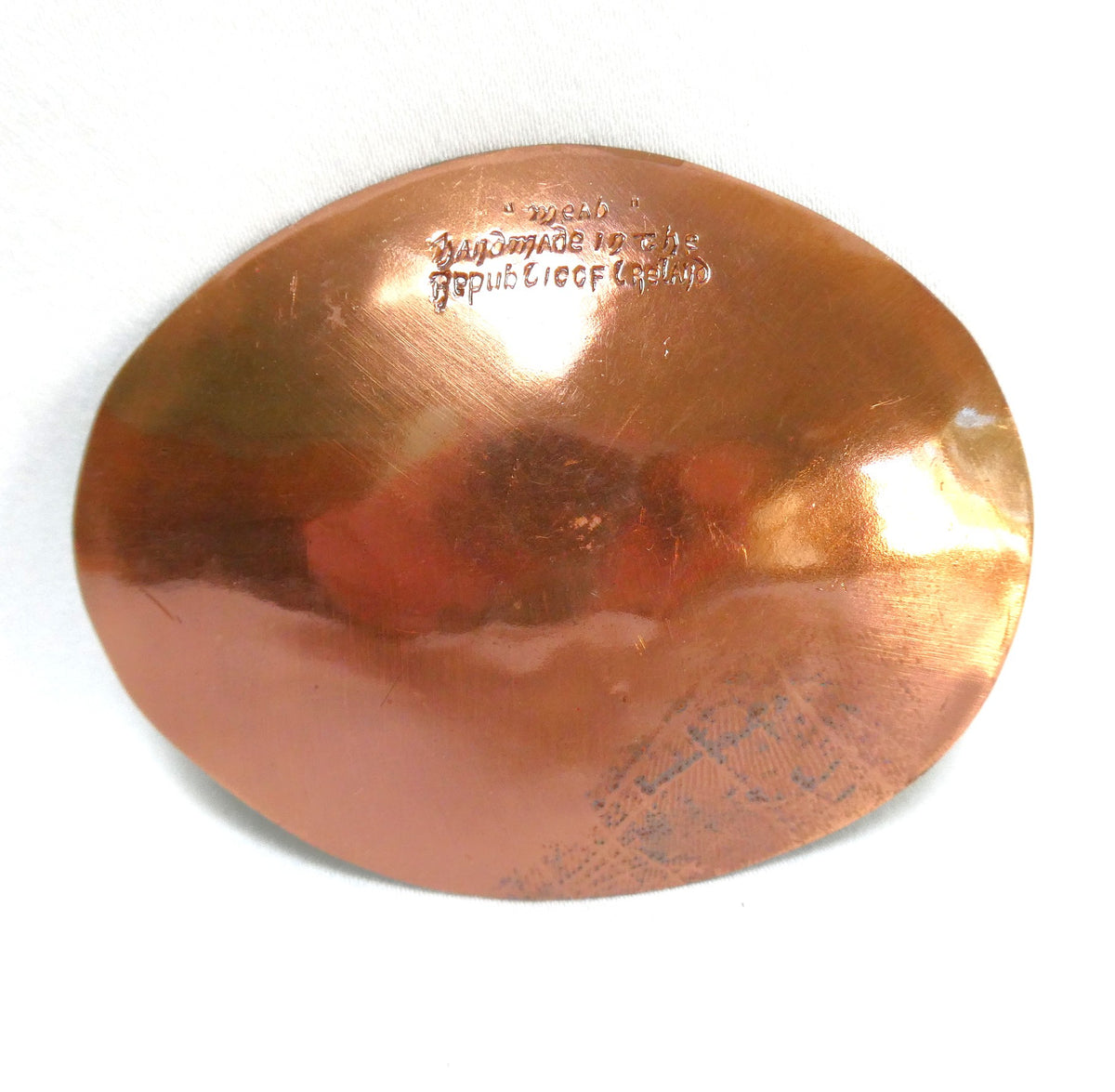 Mid-Century COPPER TRINKET TRAY: Hand-Made and Hand-Enameled in a Contemporary Design, by Meab of Ireland