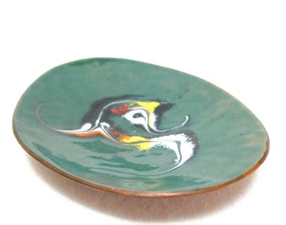 Mid-Century COPPER TRINKET TRAY: Hand-Made and Hand-Enameled in a Contemporary Design, by Meab of Ireland