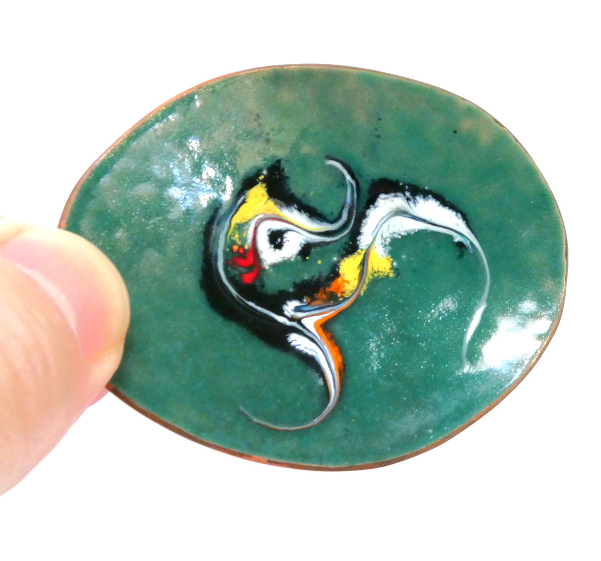Mid-Century COPPER TRINKET TRAY: Hand-Made and Hand-Enameled in a Contemporary Design, by Meab of Ireland