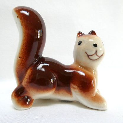 Vintage 1960's Miniature Ceramic Figurine from Japan: THE BUSHY TAILED SQUIRREL