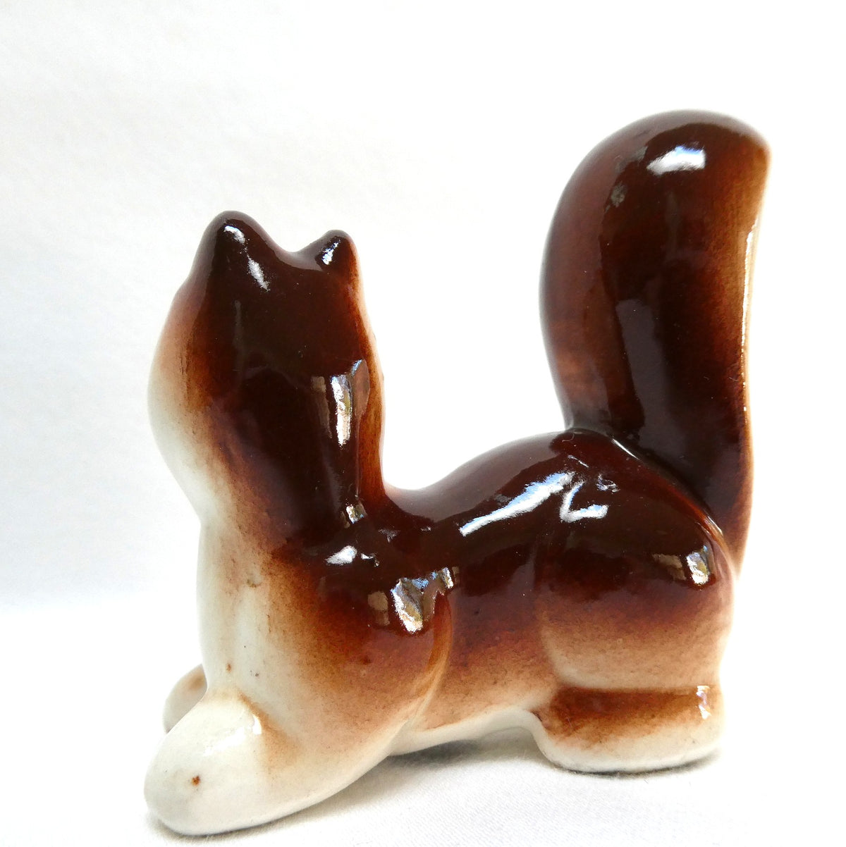Vintage 1960's Miniature Ceramic Figurine from Japan: THE BUSHY TAILED SQUIRREL