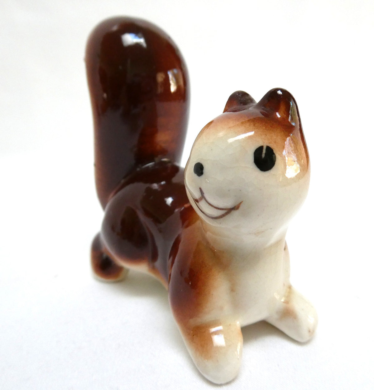Vintage 1960's Miniature Ceramic Figurine from Japan: THE BUSHY TAILED SQUIRREL