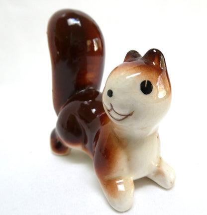Vintage 1960's Miniature Ceramic Figurine from Japan: THE BUSHY TAILED SQUIRREL