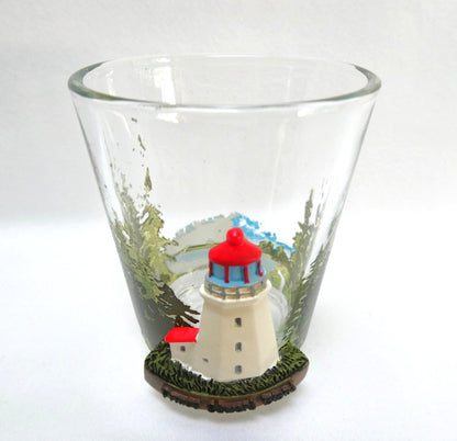 Rare Vintage 'Three-Dimensional' SOUVENIR SHOT GLASS of Panmure Island Lighthouse in Prince Edward Island (PEI) Canada