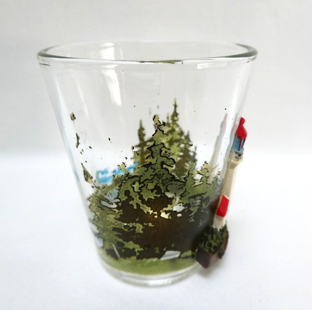 Rare Vintage 'Three-Dimensional' SOUVENIR SHOT GLASS of Panmure Island Lighthouse in Prince Edward Island (PEI) Canada