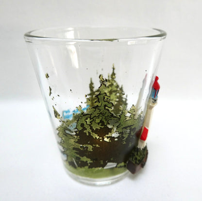 Rare Vintage 'Three-Dimensional' SOUVENIR SHOT GLASS of Panmure Island Lighthouse in Prince Edward Island (PEI) Canada