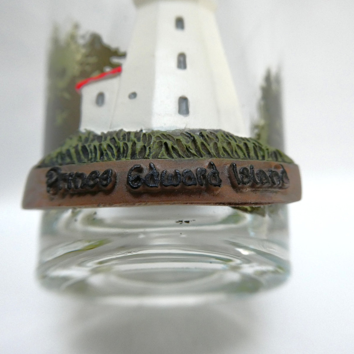 Rare Vintage 'Three-Dimensional' SOUVENIR SHOT GLASS of Panmure Island Lighthouse in Prince Edward Island (PEI) Canada