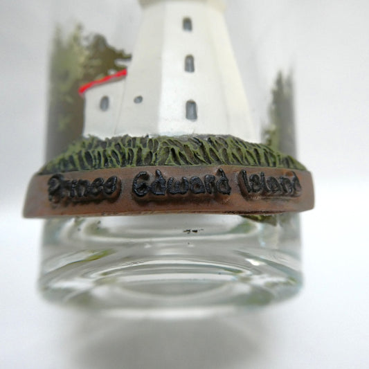 Rare Vintage 'Three-Dimensional' SOUVENIR SHOT GLASS of Panmure Island Lighthouse in Prince Edward Island (PEI) Canada