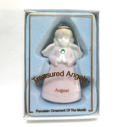 Contemporary Treasured Angel by Russ Berrie Company of China: Porcelain Ornament of The Month AUGUST