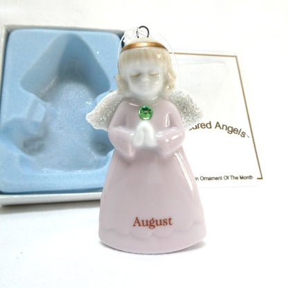Contemporary Treasured Angel by Russ Berrie Company of China: Porcelain Ornament of The Month AUGUST