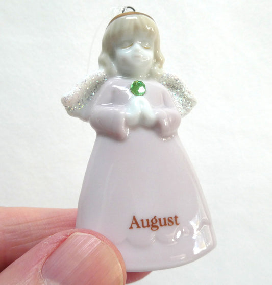 Contemporary Treasured Angel by Russ Berrie Company of China: Porcelain Ornament of The Month AUGUST