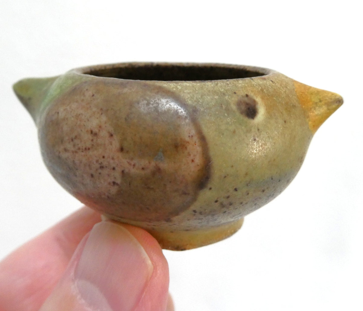 Mid-Century DYBDAHL of DENMARK Bird Figural Salt Cellar Cup, 1960's hand-painted by Danish studio potters Palle and Margrethe Dybdahl