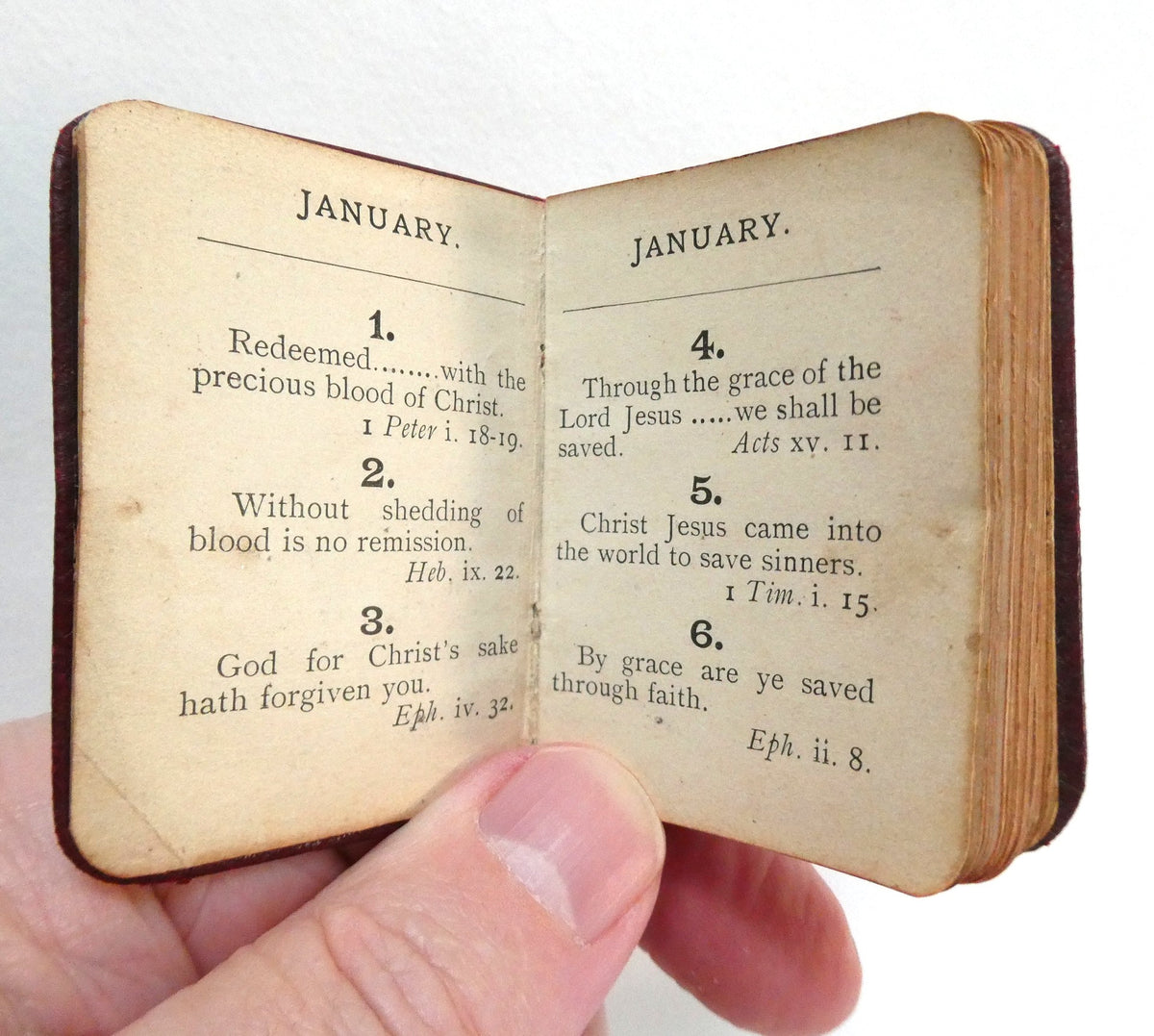 Antique c. 1900 'Pure Gold' Miniature Daily Text Bible Verse Booklet, Published by the Northern Publishing Office (Belfast) and S.W. Partridge & Co. (London)