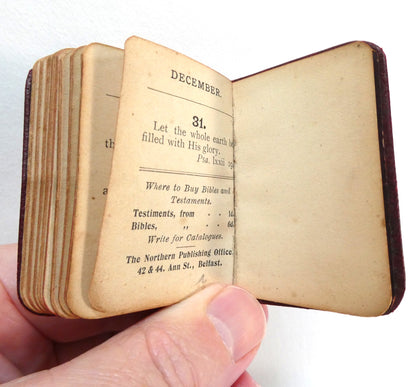 Antique c. 1900 'Pure Gold' Miniature Daily Text Bible Verse Booklet, Published by the Northern Publishing Office (Belfast) and S.W. Partridge & Co. (London)