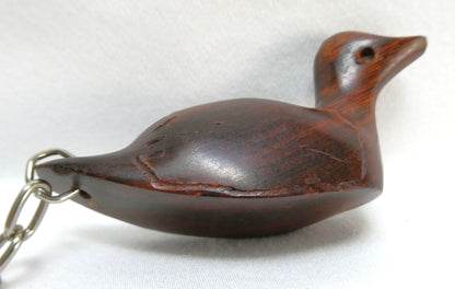 Vintage Hand-Carved LUCKY DUCK KEYCHAIN, Crafted in Desert Ironwood by the Indigenous Seri of Northwestern Mexico