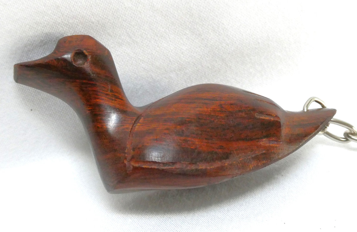 Vintage Hand-Carved LUCKY DUCK KEYCHAIN, Crafted in Desert Ironwood by the Indigenous Seri of Northwestern Mexico