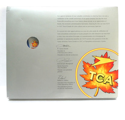 AIR CANADA 60th ANNIVERSARY PLAQUE: Issued in 1997 to celebrate the original 1937 Trans-Canada Air Lines