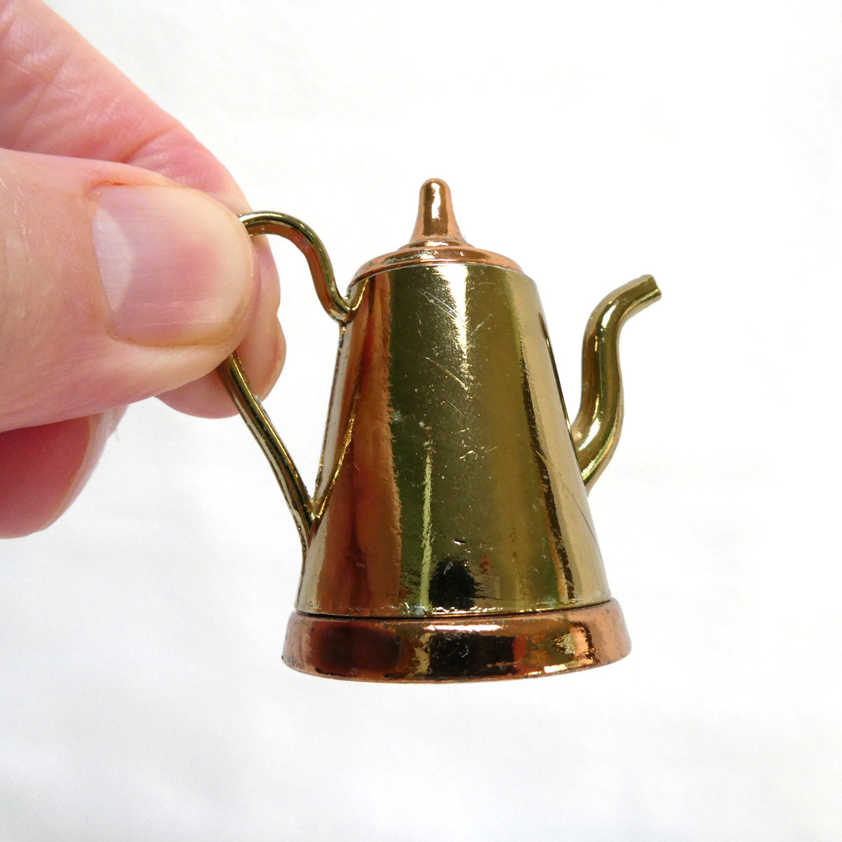 Vintage Miniature Solid Brass Novelty Items #1: Pouring Jug, Tea Kettle, Beer Barrel, and The Beer Goblet (Priced Individually)