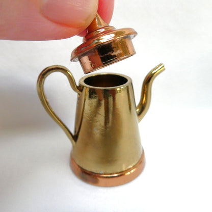Vintage Miniature Solid Brass Novelty Items #1: Pouring Jug, Tea Kettle, Beer Barrel, and The Beer Goblet (Priced Individually)