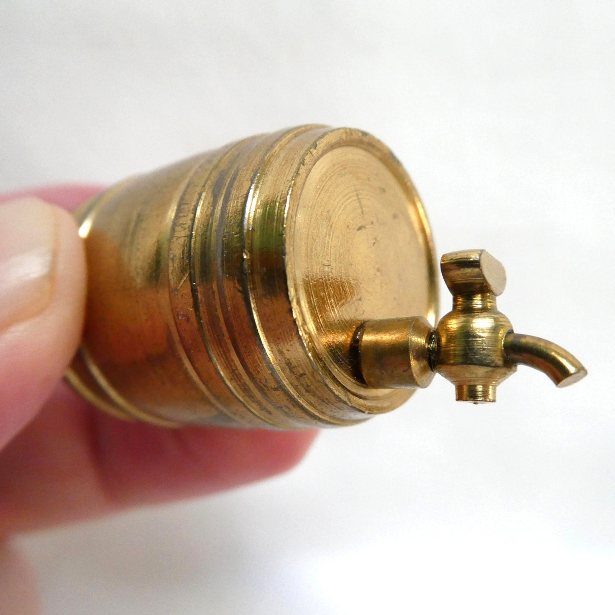 Vintage Miniature Solid Brass Novelty Items #1: Pouring Jug, Tea Kettle, Beer Barrel, and The Beer Goblet (Priced Individually)