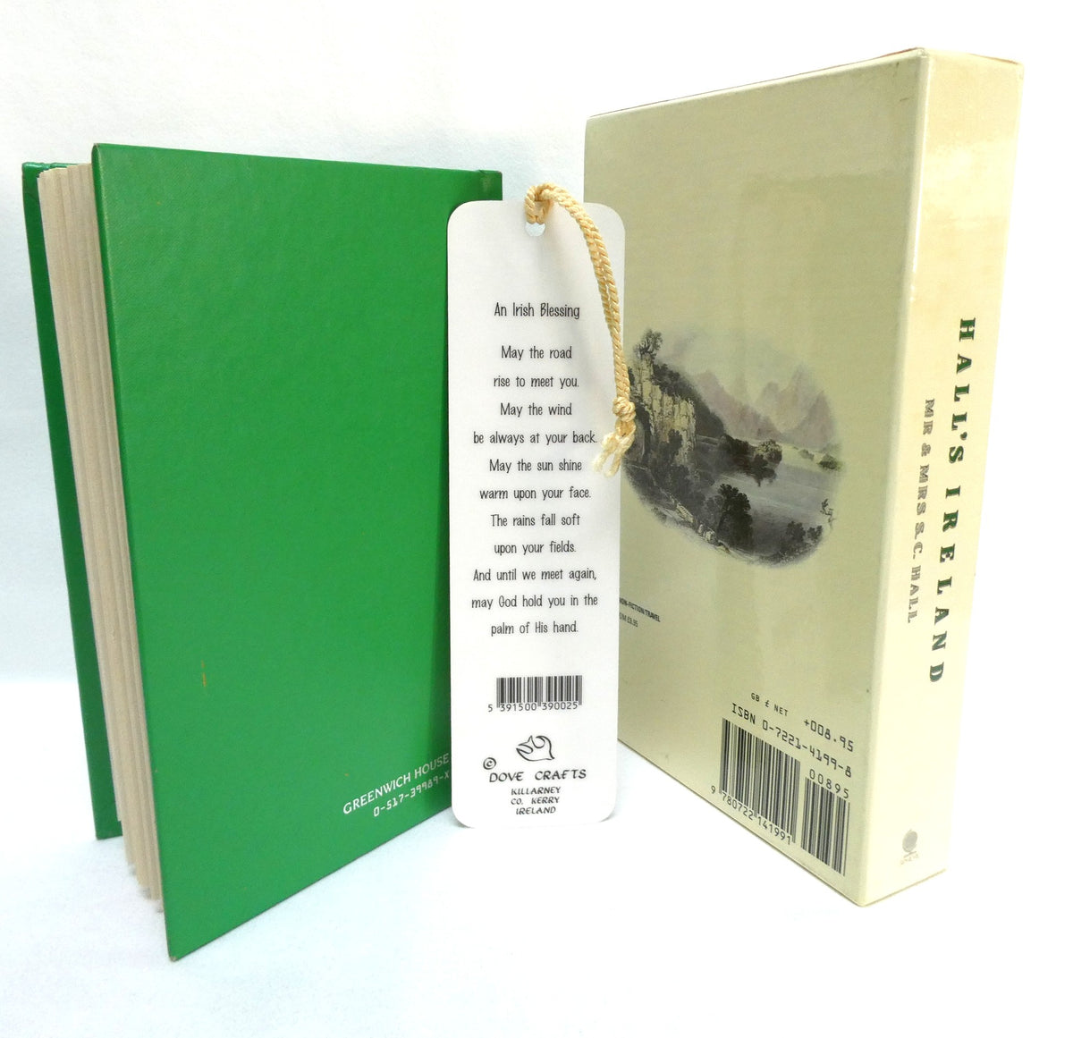 A Collection of Vintage Items Celebrating IRISH LITERATURE: Including Mr. & Mrs. Hall's Tour of 1840,  "Irish Blessings Book," and a Dove Crafts of Killarney Bookmark