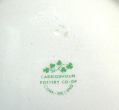 A Collection of Vintage Items Celebrating IRISH ARTS AND CRAFTS: Including Irish Pillow, Shamrock Ceramic Trinket Tray, Embroidered Tea Napkin, and Ladies Linen Handkerchief Set
