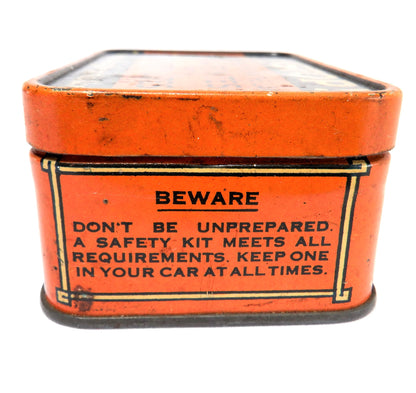 STOP! Keep Within The Law, SAFETY BULB BOX Vintage Tin Container