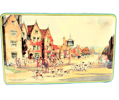 Antique Tin by Blue Bird Assorted Toffees: 'THE VILLAGE OF BROADWAY IN THE COTSWOLDS'