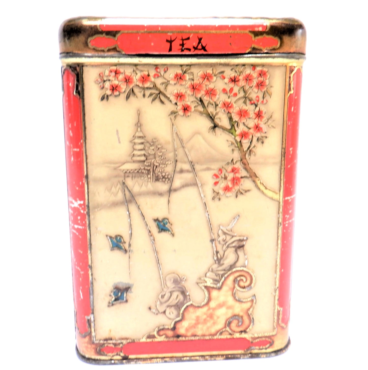 NIEMEYER VINTAGE TIN CAN CONTAINER from Holland: 'Chinese-style Tea or Tobacco Caddy'