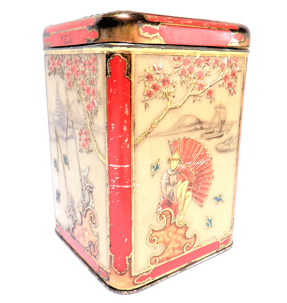 NIEMEYER VINTAGE TIN CAN CONTAINER from Holland: 'Chinese-style Tea or Tobacco Caddy'