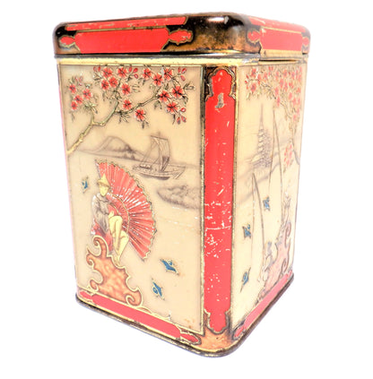 NIEMEYER VINTAGE TIN CAN CONTAINER from Holland: 'Chinese-style Tea or Tobacco Caddy'