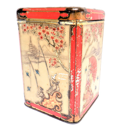 NIEMEYER VINTAGE TIN CAN CONTAINER from Holland: 'Chinese-style Tea or Tobacco Caddy'