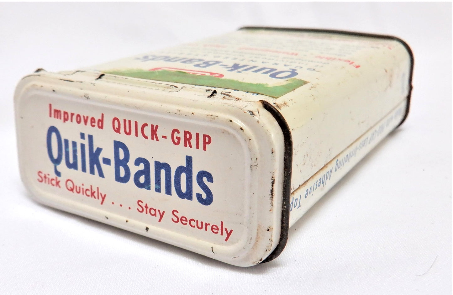 REXALL QUICK-BANDS, Assorted Bandages Medical Vintage Tin Container, Made in Canada!